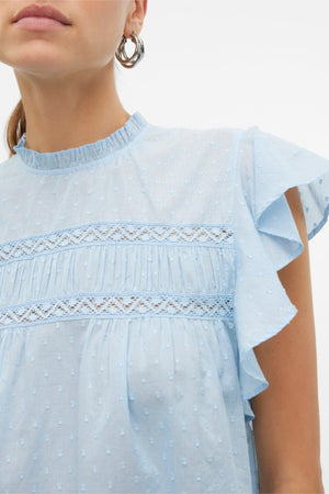 Trine Lace Top - Cashmere Blue
