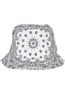 Bandana Print Bucket Hat - White