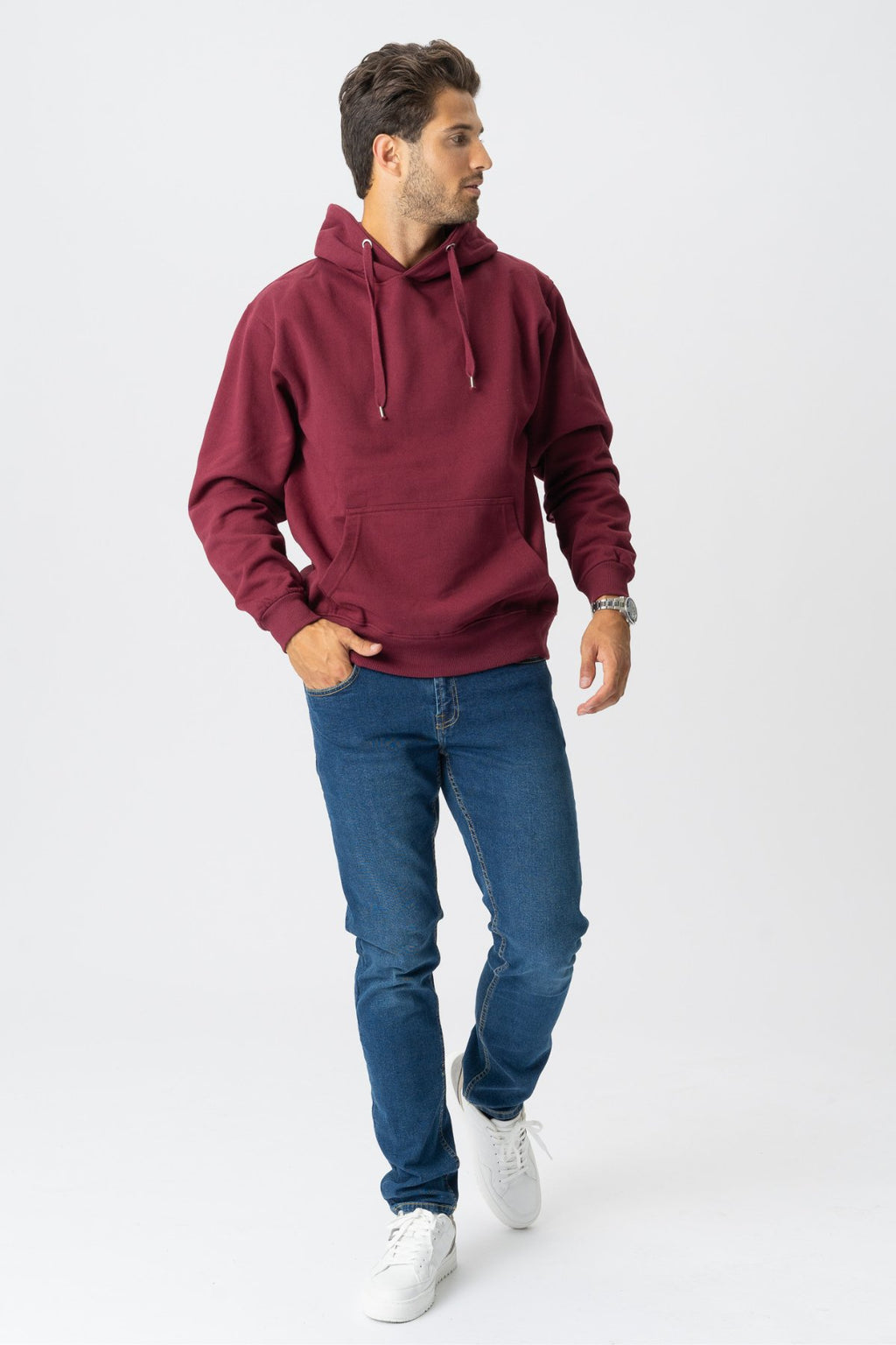 Basic Hoodie - bordo raudonas