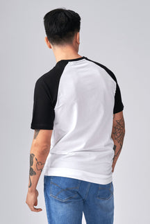 Basic „Raglan“ marškinėliai - juodos ir baltos spalvos
