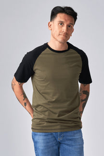 Basic „Raglan“ marškinėliai-juoda armija