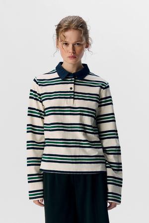 „Nana L/S Polo Top“ - „Sky“ kapitonas