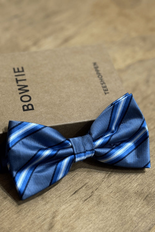 Bowtie - Dark Blue Striped - TeeShoppen Group™