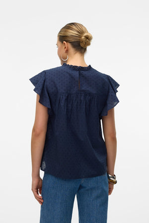 Trine Lace Top - Navy Blazer
