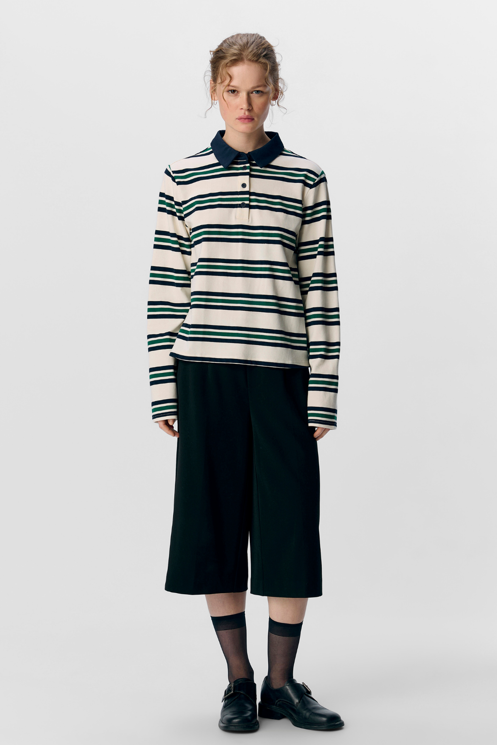 „Nana L/S Polo Top“ - „Sky“ kapitonas