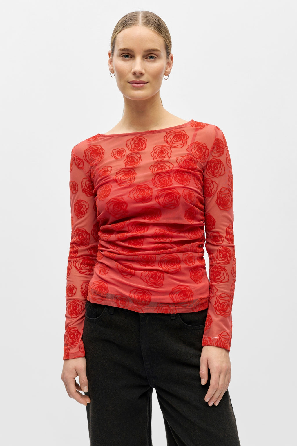Elodie Top - Spanguolių puansetės rožės