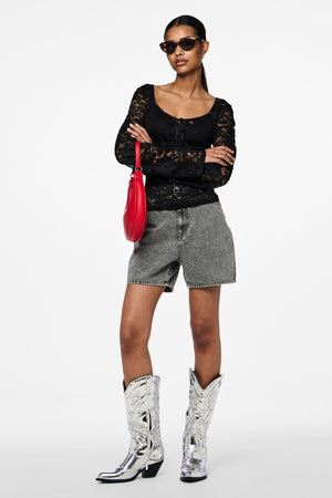 Abbi Shorts - šviesiai pilkas džinsinis audinys