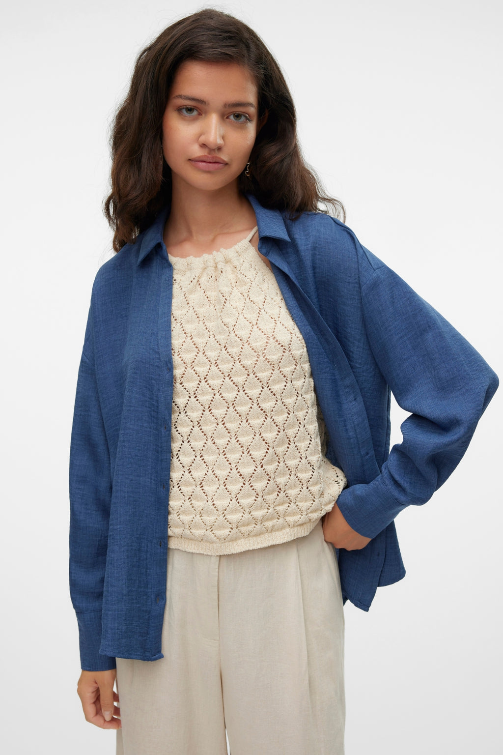 „Melaney Queeny“ marškinėliai – tamsus džinsinis melanžas