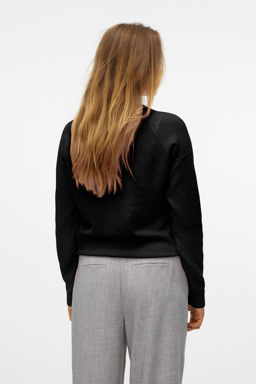 Doffy O-Neck Blouse - Black Melange