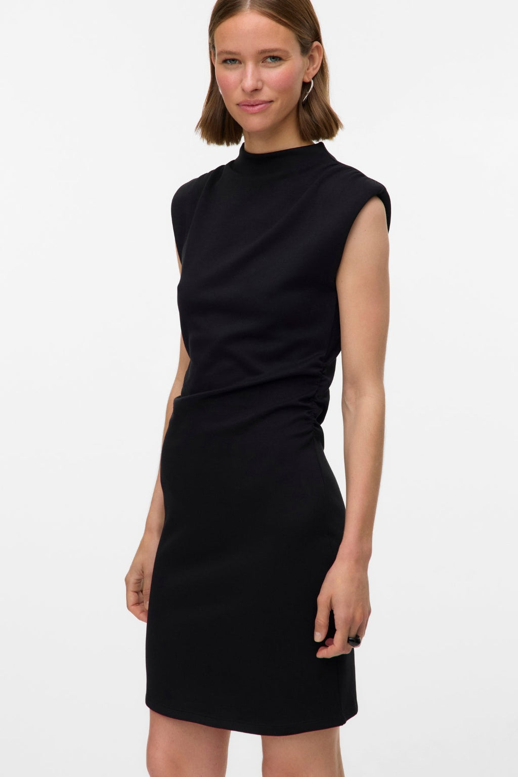 Nelli High Neck Short Dress - Black