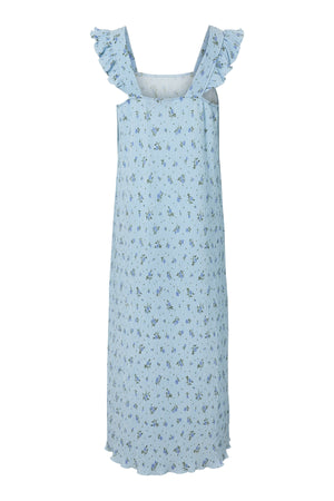 Flora strap Flounce suknelė - kašmyro mėlyna