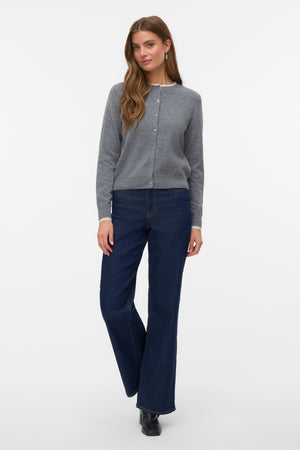 Nuostabus megztinis su O formos kakleliu - Vidutinio pilko melanžo w. Beržas