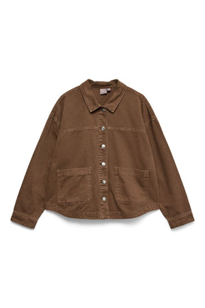 Jamie Denim Shacket Mix - Cocoa Brown: Washed