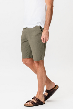 Linen Shorts - Army
