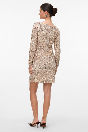 Bella Short Dress - Pumice Stone Champagne