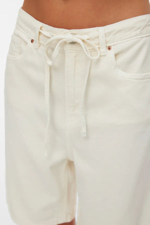 Vila Bermuda Denim Shorts - Ekru