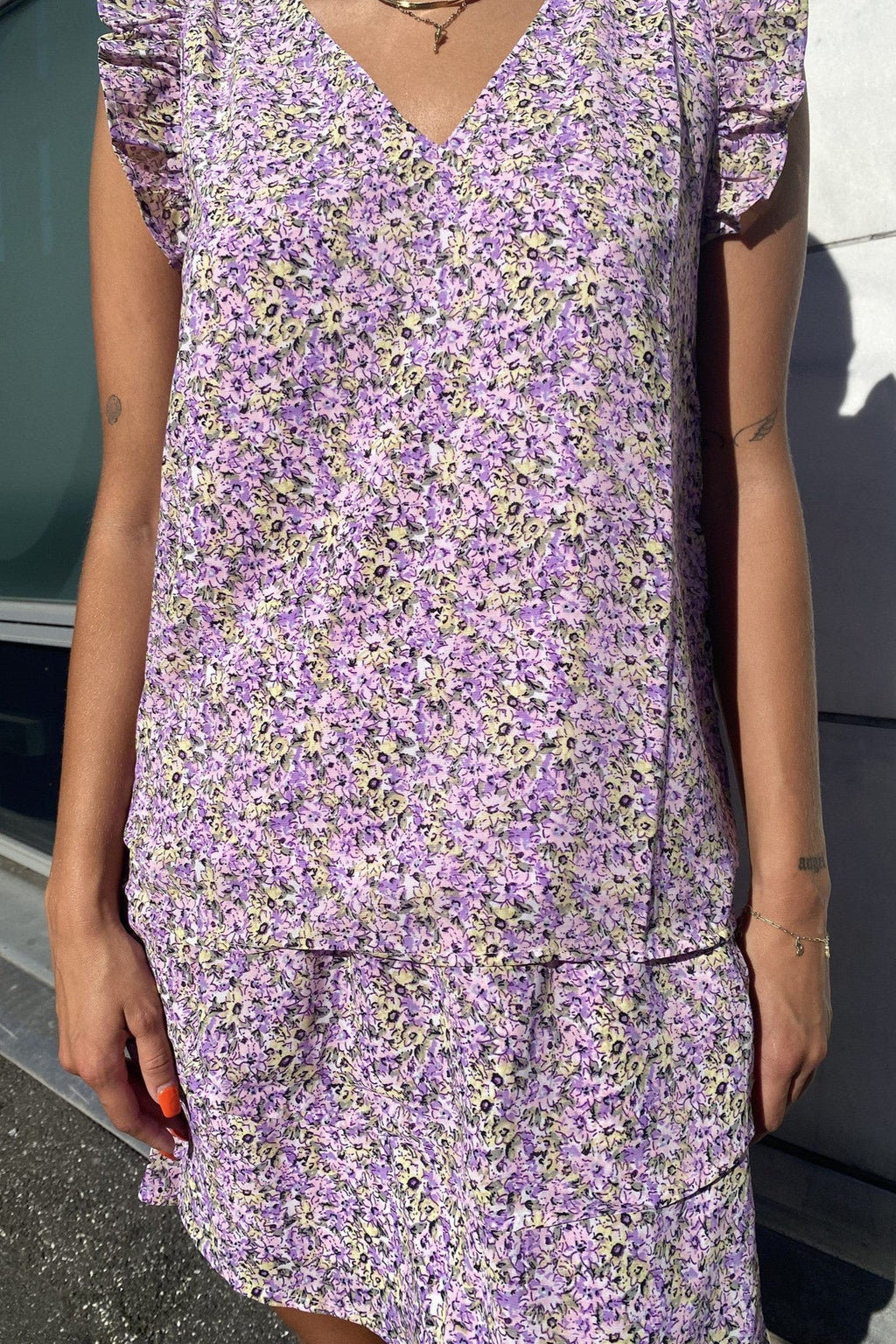 Star Frill V-Neck Blouse - Lemon Meringue