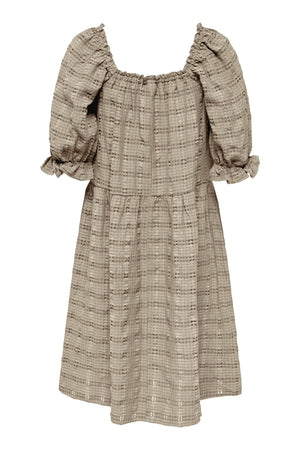 Juna suknelė - smėlio spalvos