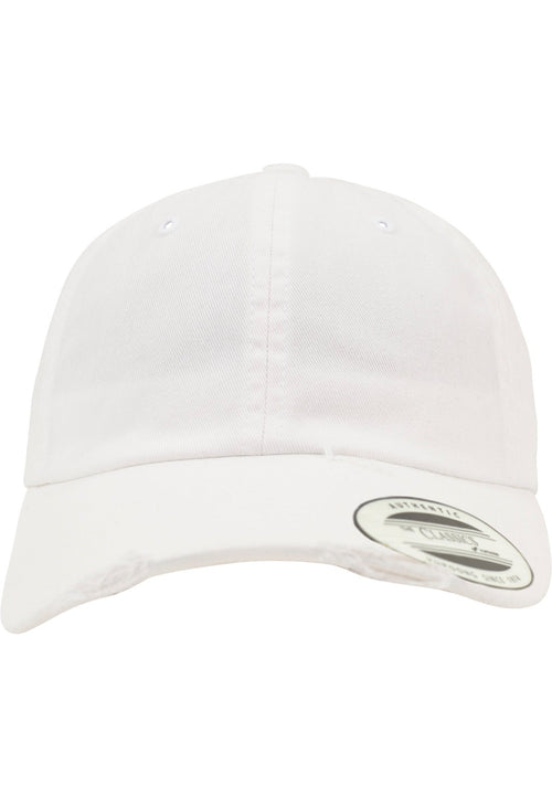 Low Profile Destroyed Cap - White - TeeShoppen Group™ - Accessories - TeeShoppen