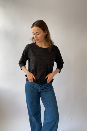 Malena Lurex Bluse - sidabras