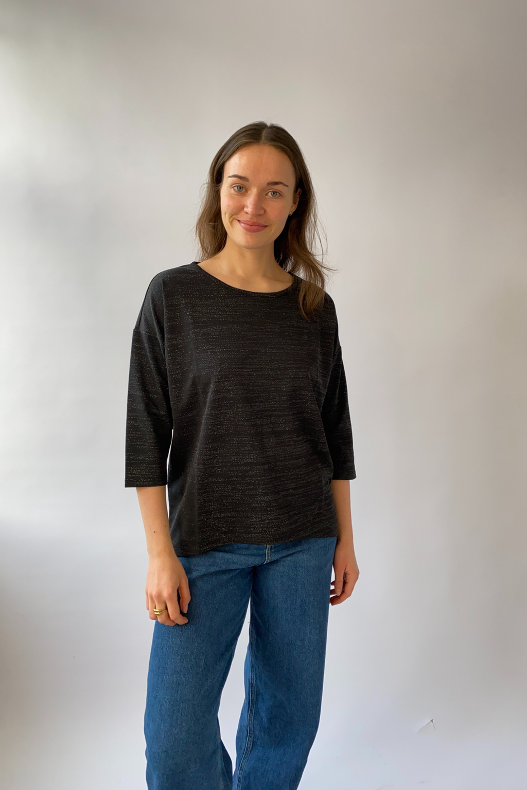 Malena Lurex Bluse - sidabras