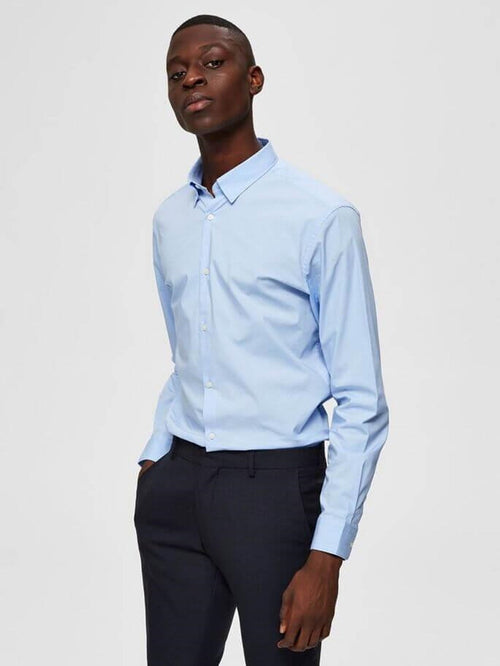 Michigan Stretch Shirt - Light Blue - TeeShoppen Group™ - Formal Shirts & Blouses - Selected Homme