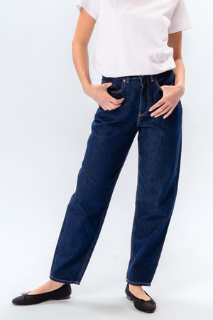 The Original Performance Mom Jeans - Dark Blue Denim