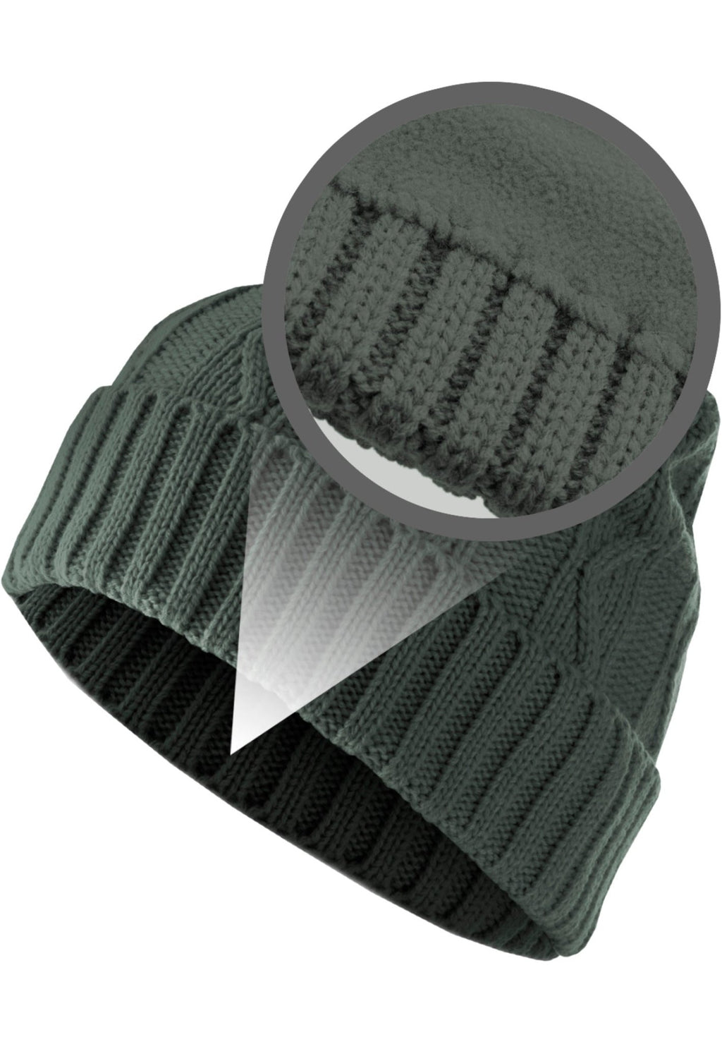 Kitas Kepurė "Beanie Cable Flap" - Medžio anglys