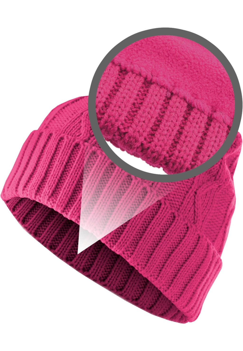 Kitas Kepurė "Beanie Cable Flap" - Magenta