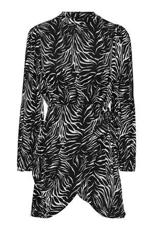 Mille Wrap Klänning - Black Vibrant Zebra
