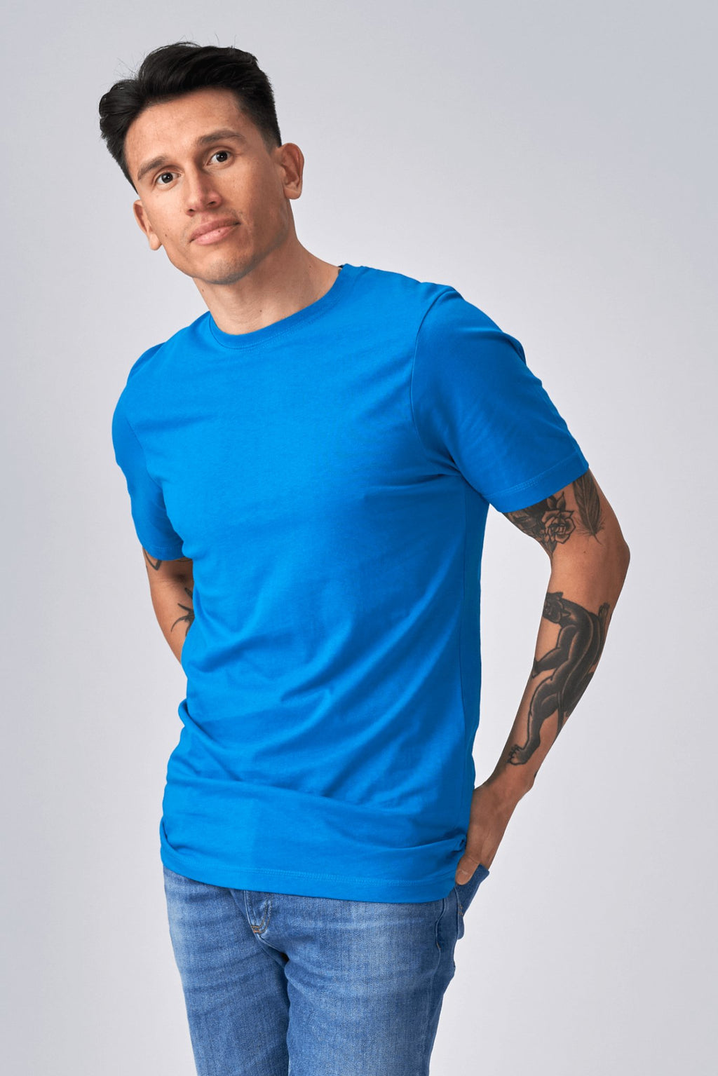 Ekologiškas Basic Marškinėliai - turkio spalvos mėlyna