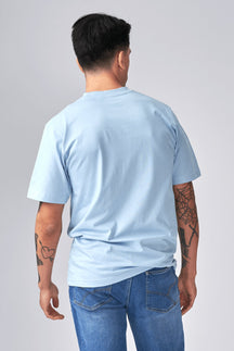 Negabaritiniai marškinėliai - šviesiai mėlyni