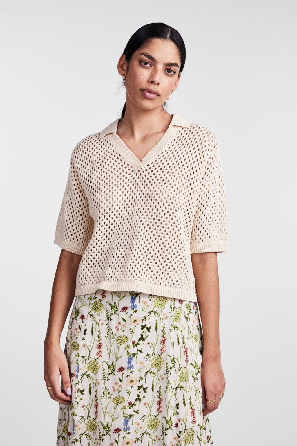 Laya megzti polo - balti dūmai