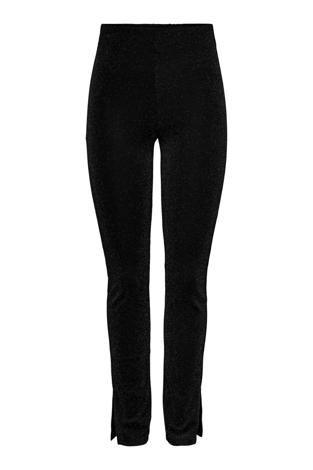 Lina High Waist Slit Pants - Sort