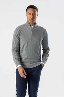 Pullover Half Zip - Grey Melange (C.D)