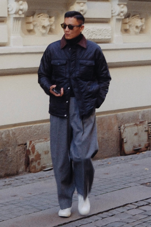 Dygsniuotas švarkas - Navy