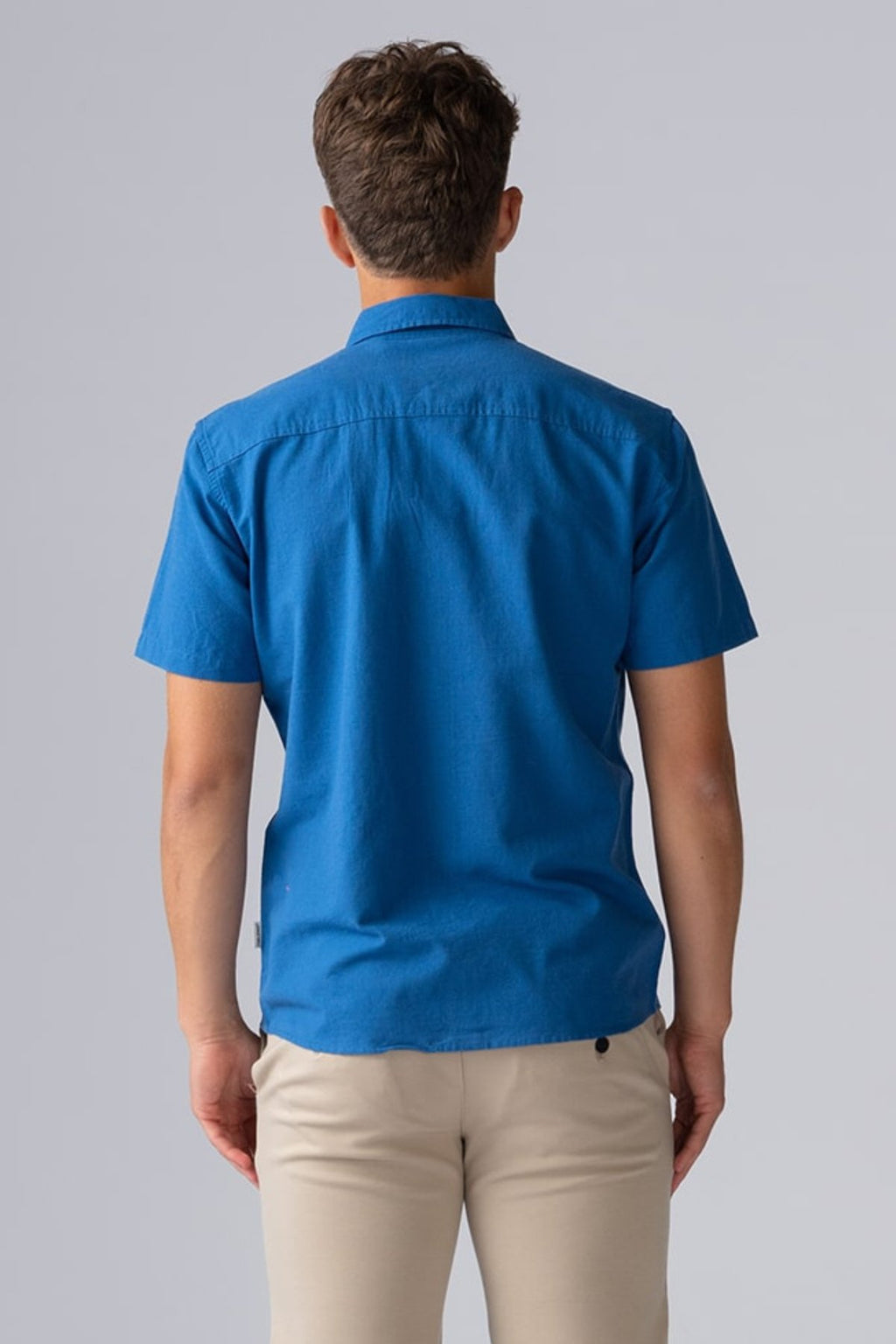 Short-sleeved Linen Shirt - Dress Blues