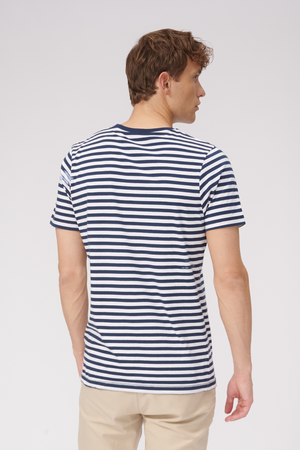 Nørregade Stripe - Navy-Hvid - TeeShoppen - Blå