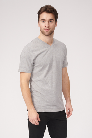 Basic V-neck t-shirt - Oxford Gray