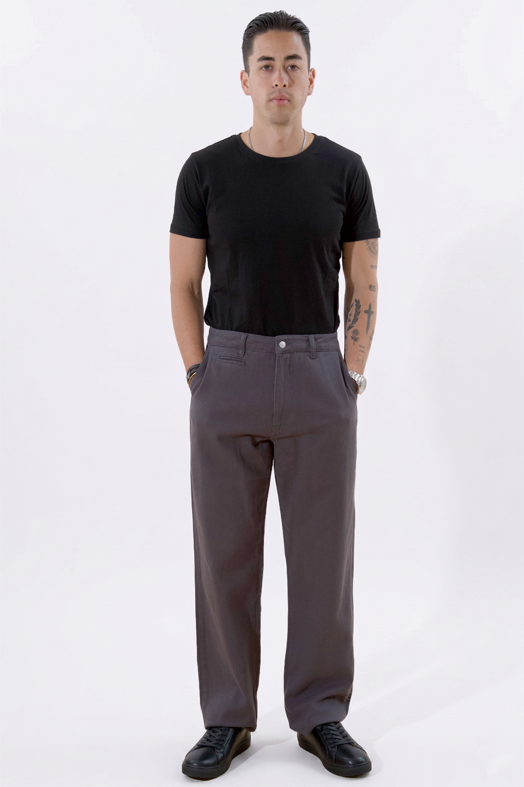 Straight Cotton Chino – pilka