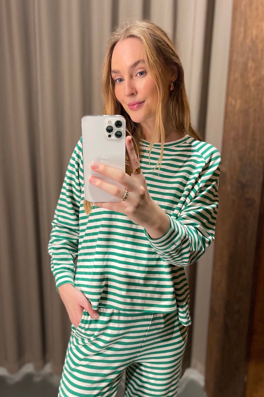 Stripped Long Sleeve Regular Fit - Green