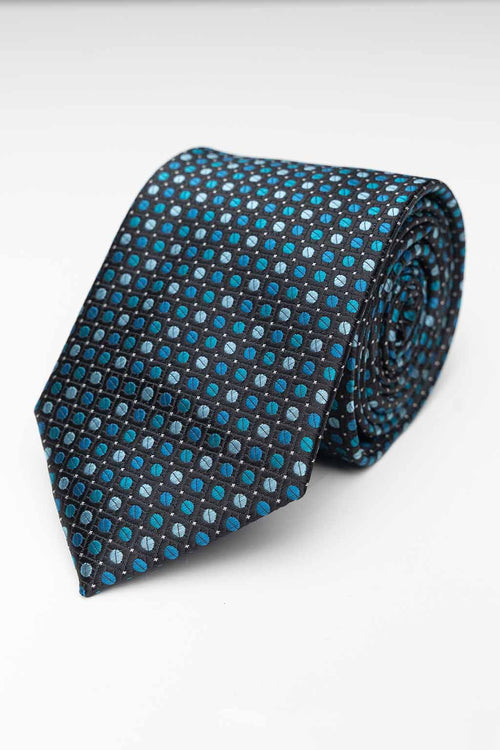 Tie - Black/Blue Dotted - TeeShoppen Group™ - Accessories - TeeShoppen