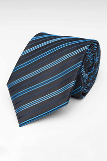 Tie - Black/Blue Striped