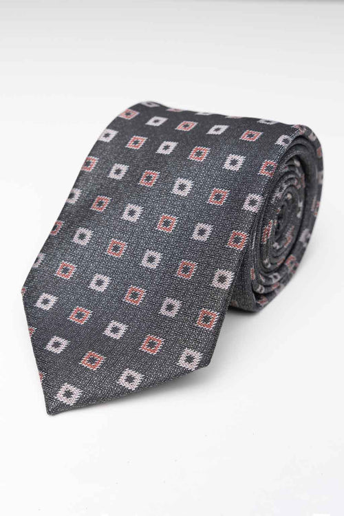 Tie - Gray Square - TeeShoppen Group™ - Accessories - TeeShoppen