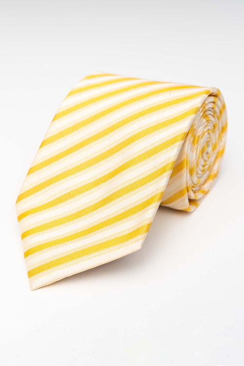 Tie - Yellow/Yellow Striped - TeeShoppen Group™ - Accessories - TeeShoppen