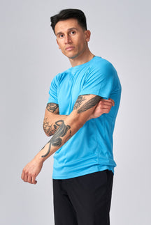 Treniruotės marškinėliai - turkio spalvos mėlyna