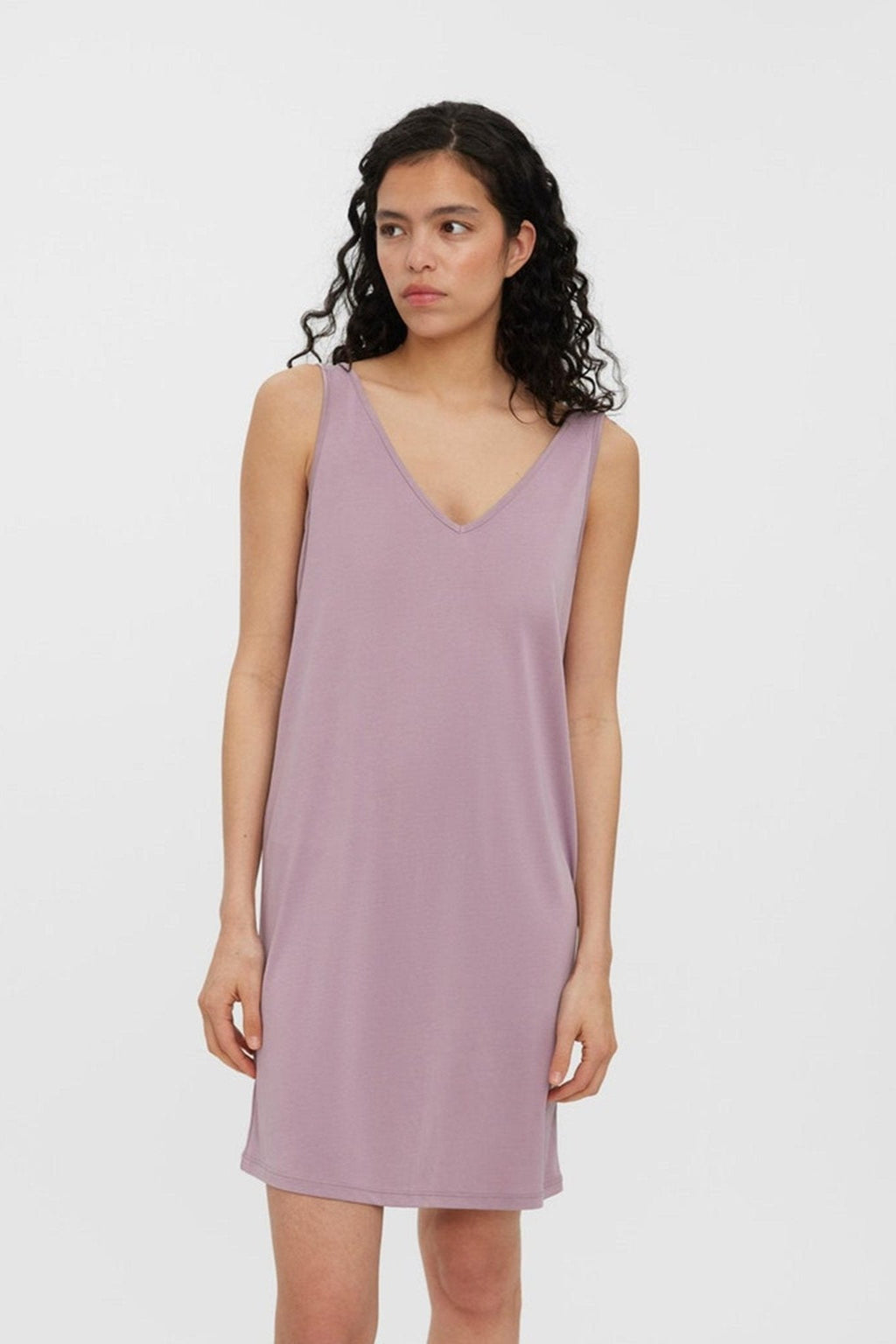 Filli V-Neck Dress - Elderberry