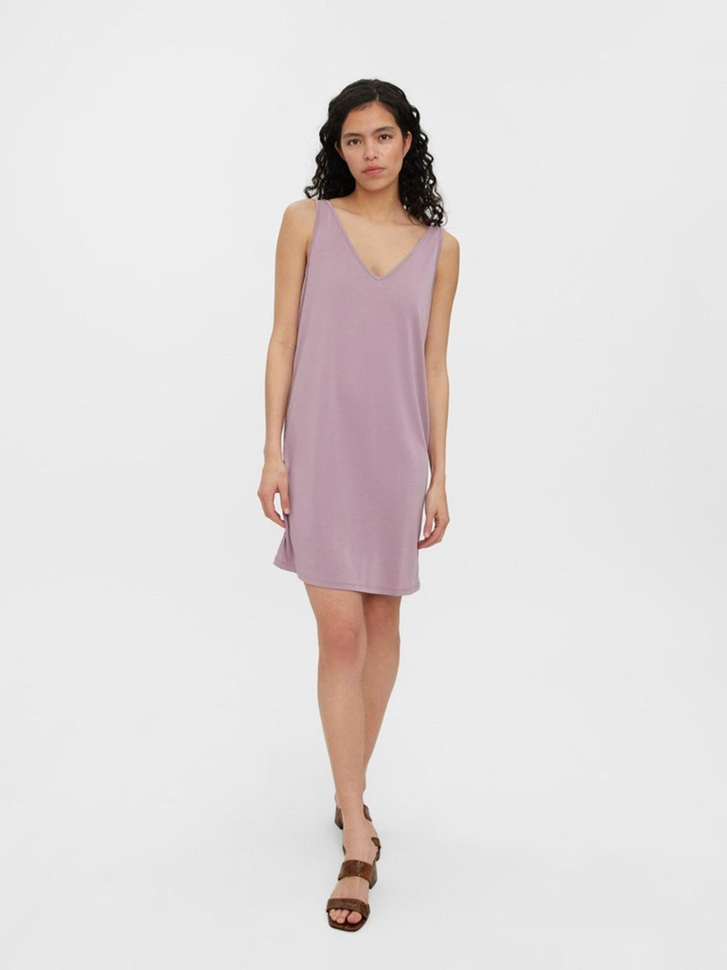 Filli V-Neck Dress - Elderberry