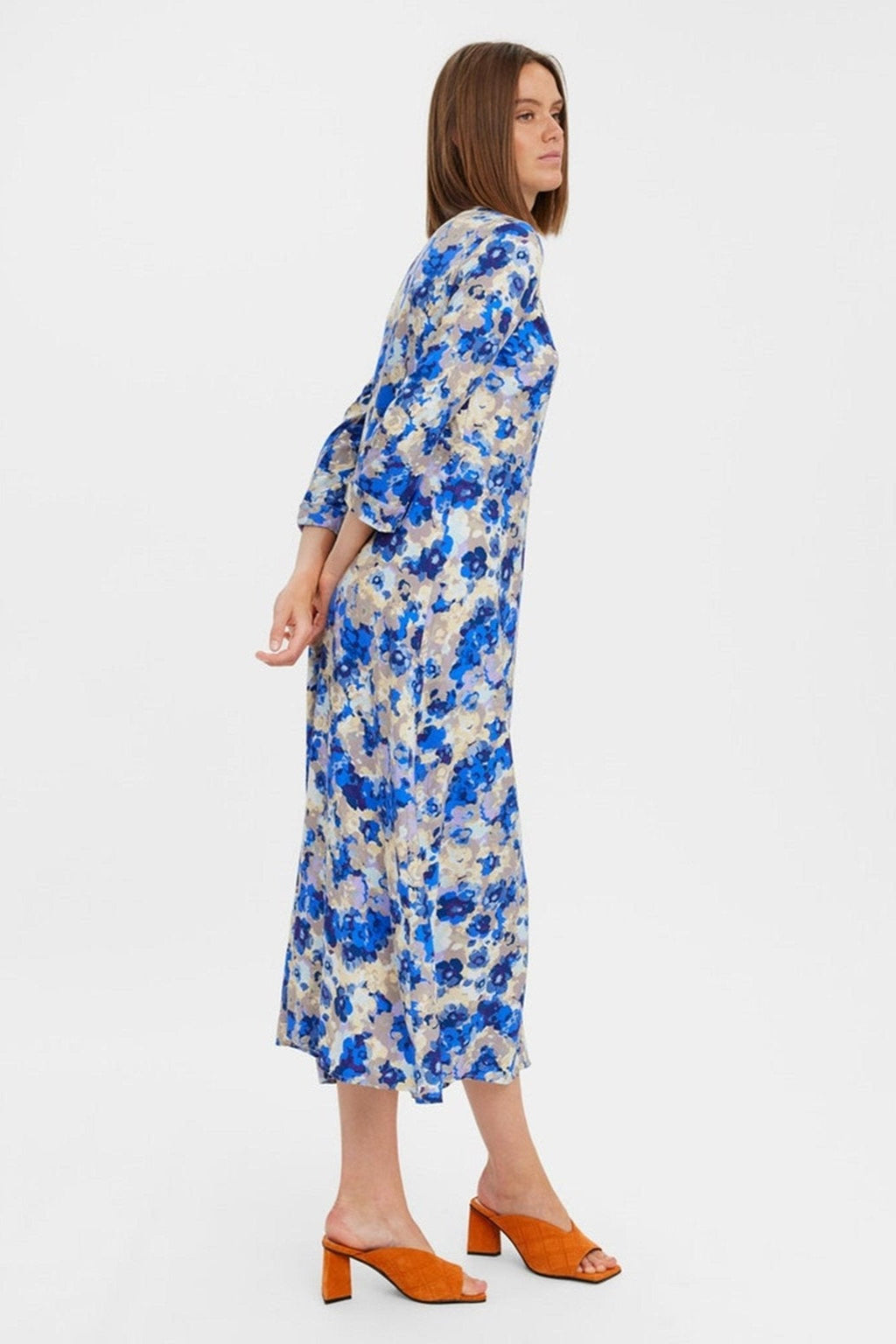 „Elly 3/4“ marškinių suknelė - jūrinė mėlyna