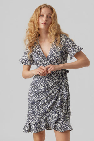 „Henna Mini Wrap“ suknelė - Kinija Mėlyna